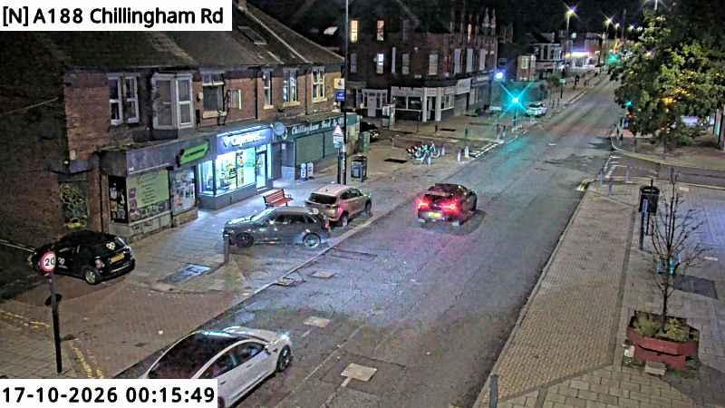 Traffic camera image 2 from Newcastle - A188 Chillingham Road / Meldon Terrace