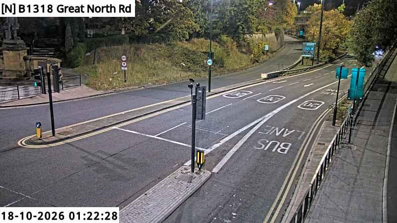 Traffic camera image 2 from Newcastle - B1318 Barras Bridge & Great North Road / Claremont Road