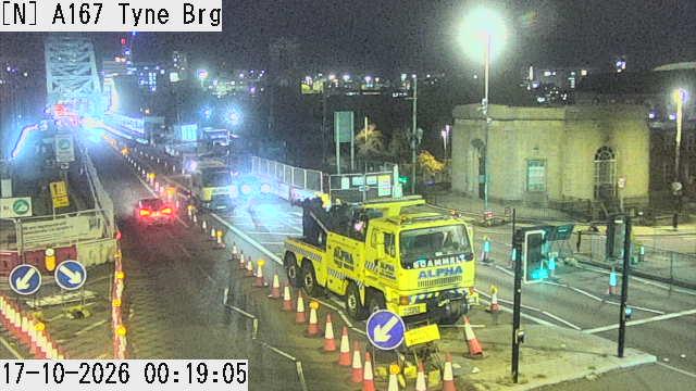 Traffic camera image 3 from Gateshead - A167 Tyne Bridge / Hills Street / Bottle Bank