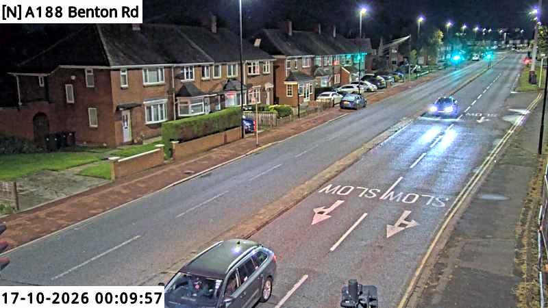 Traffic camera image 3 from Newcastle - A188 Benton Road / Etherstone Avenue / Craster Terrace